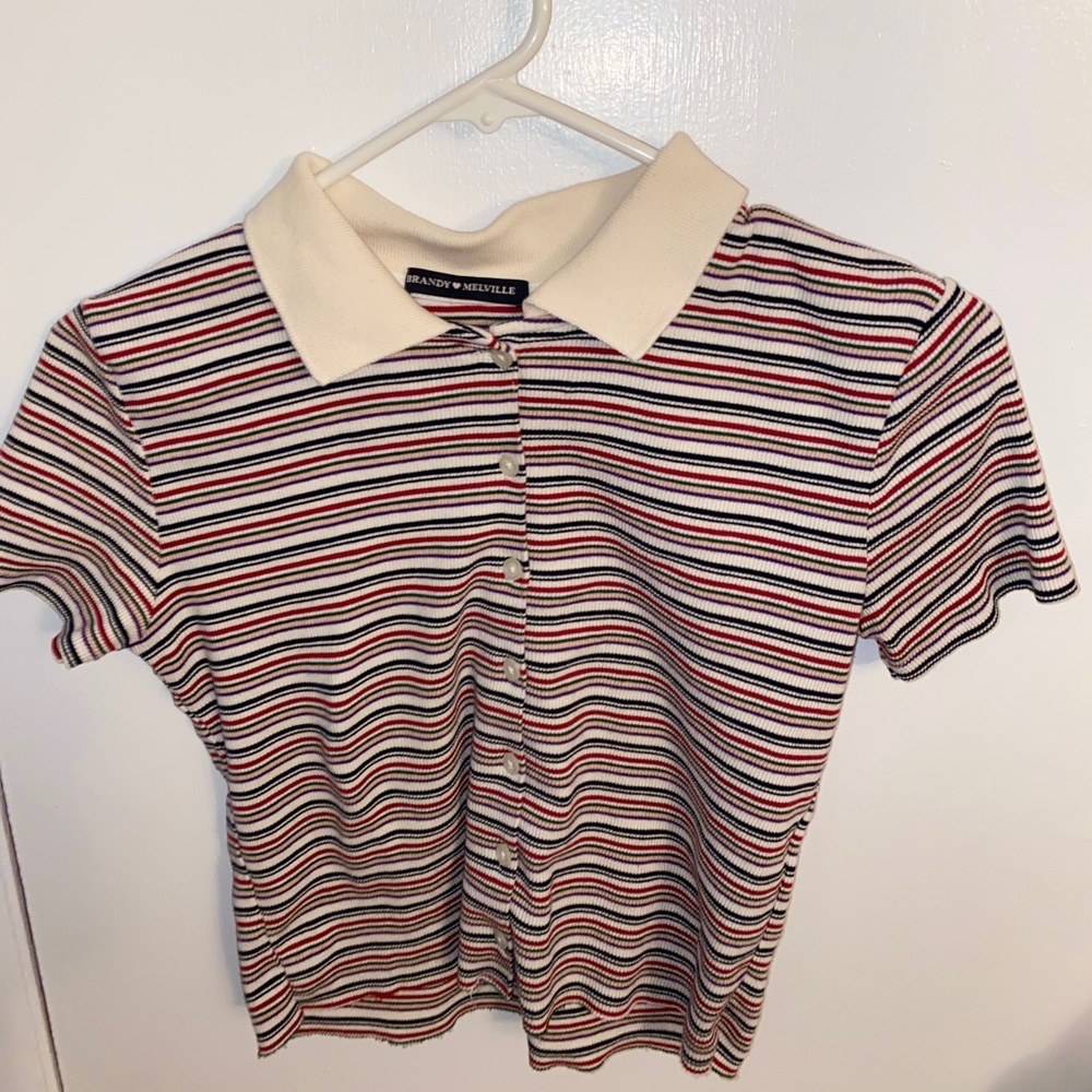 RARE brandy melville collared tshirt